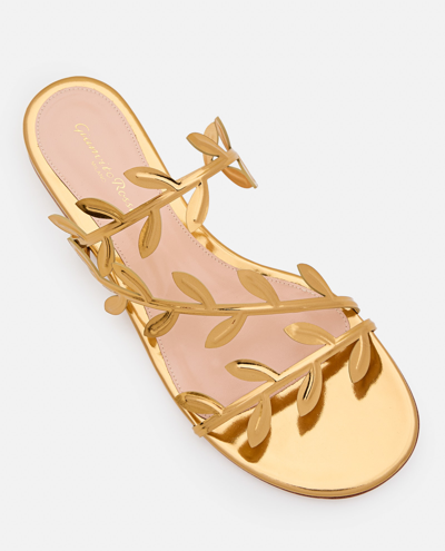 Shop Gianvito Rossi Flat Sandals In Golden