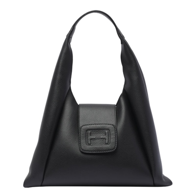 Shop Hogan Medium H-bag Hobo Bag In Black