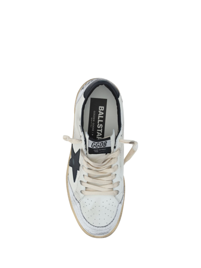 Golden Goose Ballstar' Black And White Low Top Sneakers With Star Patch On The Side And Contrasting Heel With Wri In Pink
