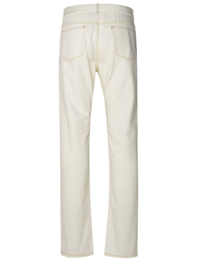 Shop Apc Sureau Ivory Cotton Jeans In Avorio