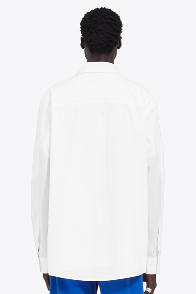 Shop Mm6 Maison Margiela Camicia A Maniche Lunghe Black Wool Shirt With Front Pockets In Nero