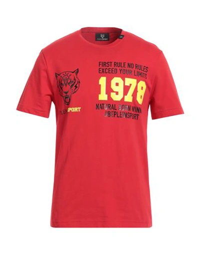 Shop Plein Sport Man T-shirt Red Size M Cotton