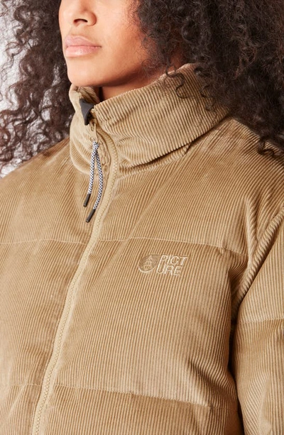 Picture Organic Clothing Nury Organic Cotton Corduroy Puffer Jacket In Dark Stone