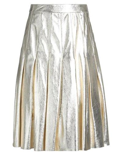 Shop Golden Goose Woman Midi Skirt Platinum Size 4 Ovine Leather In Grey
