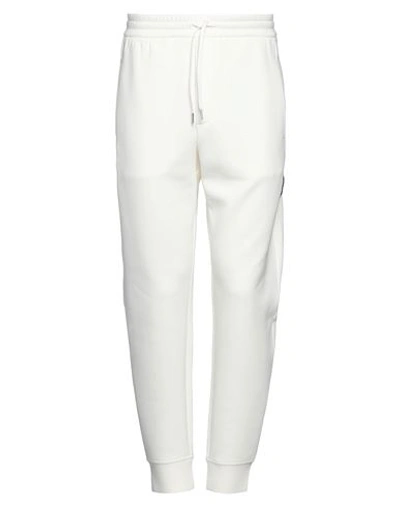 Shop Emporio Armani Man Pants White Size L Cotton, Polyester, Elastane