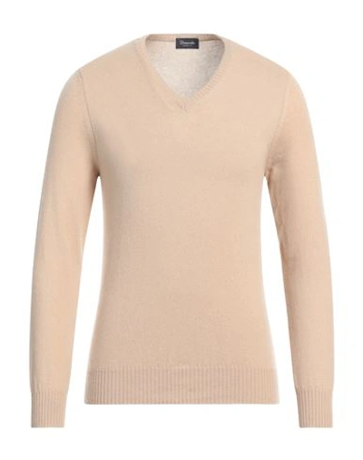 Shop Drumohr Man Sweater Beige Size 38 Cashmere