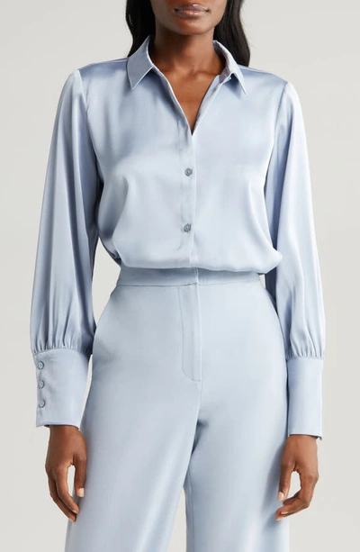 Shop Halogen Button-up Shirt In Slate Blue