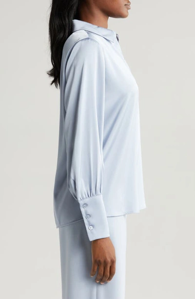 Shop Halogen Button-up Shirt In Slate Blue