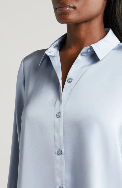 Shop Halogen Button-up Shirt In Slate Blue