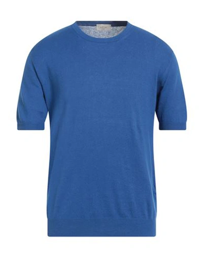 Shop Altea Man Sweater Blue Size L Linen, Cotton