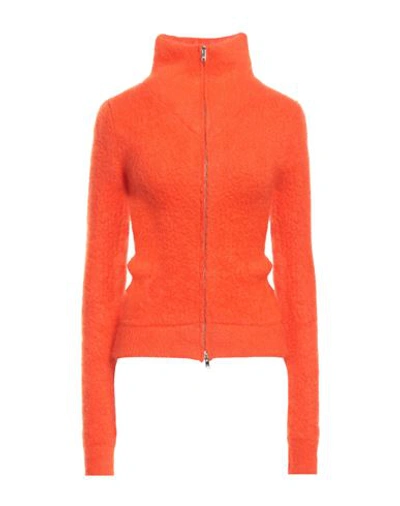 Shop Isabel Marant Woman Cardigan Orange Size 8 Mohair Wool, Synthetic Fibers, Recycled Polyamide, Wool,