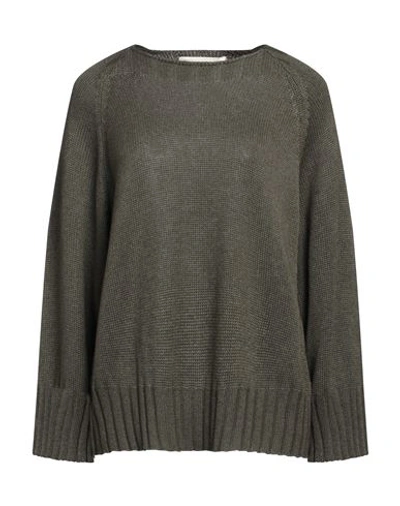 Shop Lamberto Losani Woman Sweater Dark Green Size 12 Silk, Cashmere