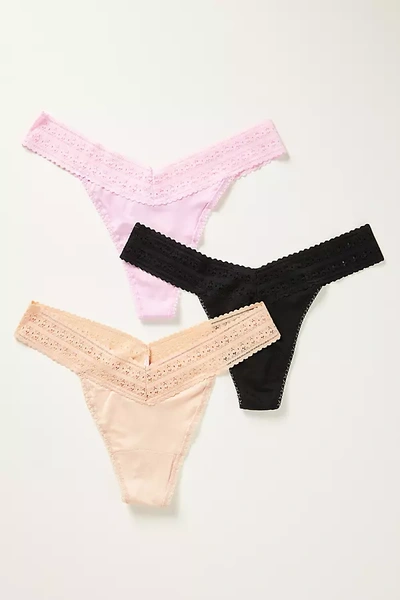 Hanky Panky Dream Original-rise Jersey Thongs 3-pack In Multicolor