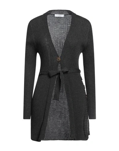Shop Tonet Woman Cardigan Lead Size 10 Virgin Wool In Grey