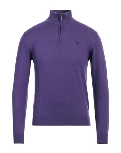 Shop Harmont & Blaine Man Turtleneck Purple Size Xxl Viscose, Polyamide, Wool, Cashmere