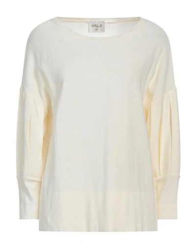 Shop Anita Di. Woman Sweater Cream Size 8 Viscose, Cotton In White