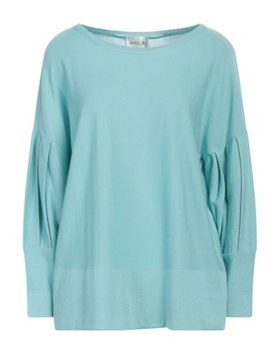 Shop Anita Di. Woman Sweater Sky Blue Size 10 Viscose, Cotton