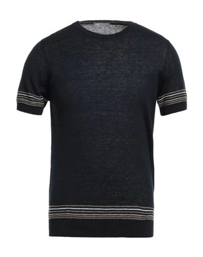 Shop Fradi Man Sweater Midnight Blue Size L Linen, Cotton