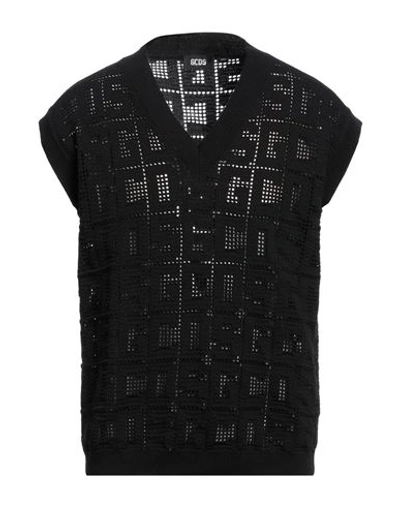 Shop Gcds Man Sweater Black Size Xl Cotton, Acrylic