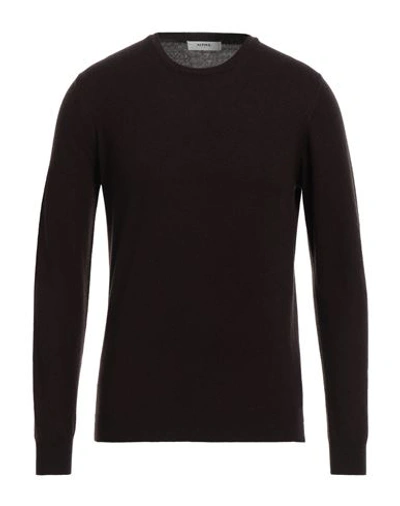 Shop Alpha Studio Man Sweater Dark Brown Size 42 Wool, Cashmere