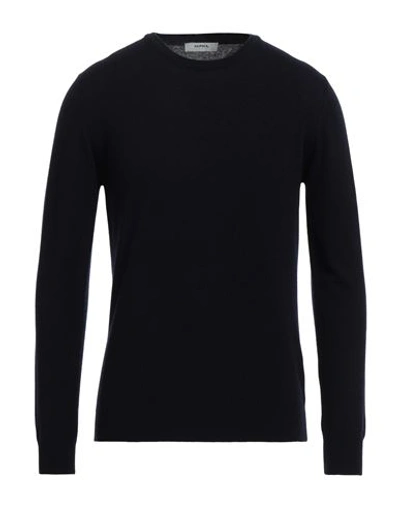 Alpha Studio Man Sweater Black Size 40 Cotton In Blue