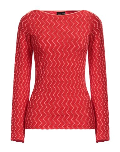 Shop Giorgio Armani Woman Sweater Red Size 12 Viscose, Polyester