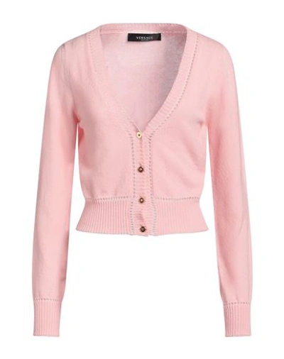 Shop Versace Woman Cardigan Pink Size 0 Cashmere, Wool