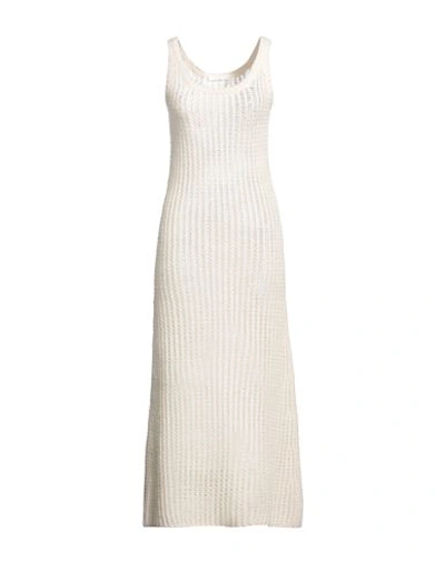 Shop Chloé Woman Maxi Dress Ivory Size M Wool, Silk, Cashmere In White