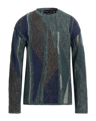 Shop Emporio Armani Man Sweater Green Size L Cotton, Linen