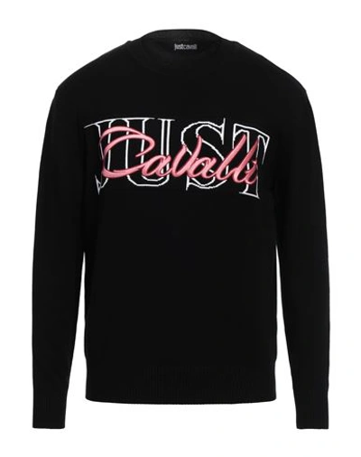 Just Cavalli Man Sweater Black Size M Cotton In Black