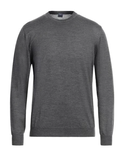 Shop Fedeli Man Sweater Lead Size 48 Virgin Wool In Grey
