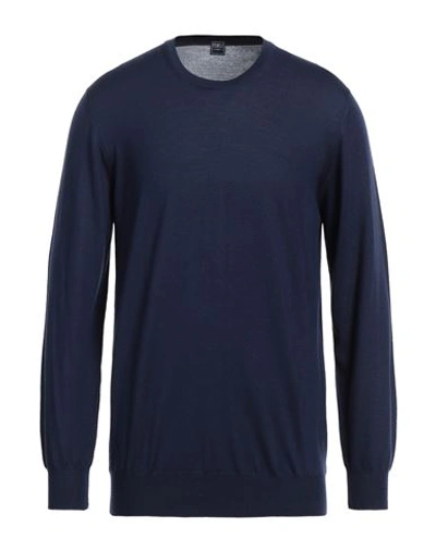 Shop Fedeli Man Sweater Midnight Blue Size 44 Virgin Wool