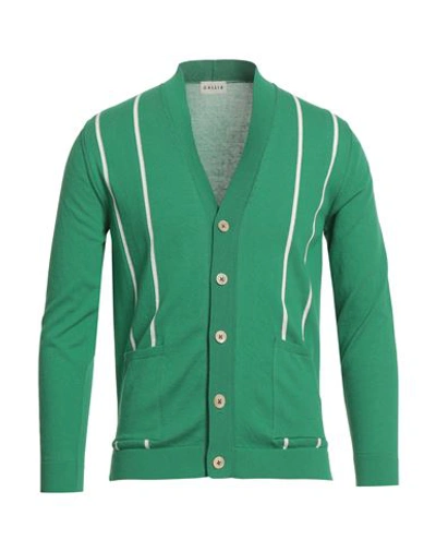 Shop Gallia Man Cardigan Green Size 40 Cotton