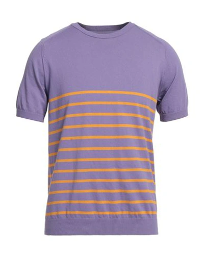 Shop Gallia Man Sweater Light Purple Size 40 Cotton