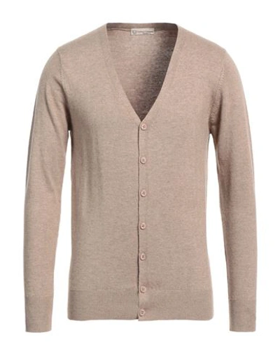 Shop Cashmere Company Man Cardigan Sand Size 44 Wool, Cashmere In Beige