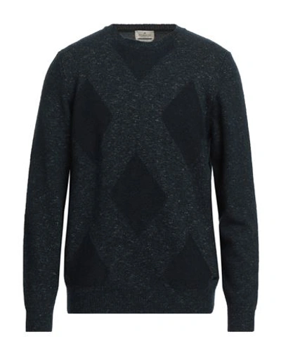 Shop Brooksfield Man Sweater Blue Size 50 Virgin Wool, Wool, Polyamide, Cotton