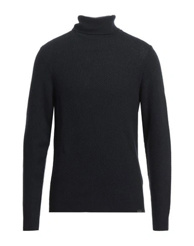 Brooksfield Man Turtleneck Midnight Blue Size 46 Polyamide, Viscose, Wool, Cashmere In Blue