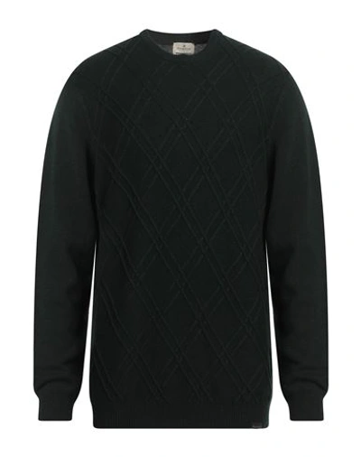 Brooksfield Man Sweater Dark Green Size 46 Polyamide, Viscose, Wool, Cashmere In Green