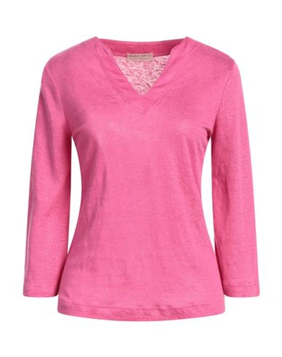 Shop Purotatto Woman Sweater Fuchsia Size 8 Linen In Pink