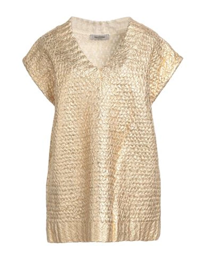 Shop Valentino Garavani Woman Sweater Gold Size S Virgin Wool, Polyamide
