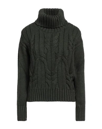 Shop Cashmere Company Woman Turtleneck Dark Green Size 10 Wool