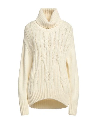 Shop Cashmere Company Woman Turtleneck Cream Size 8 Wool In White