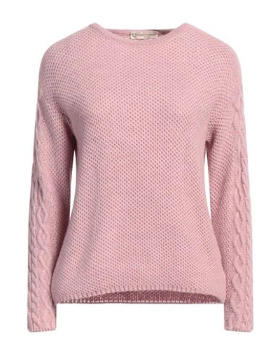 Cashmere Company Woman Sweater Pink Size 12 Wool, Alpaca Wool In Pink