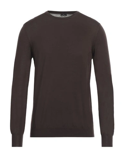 Shop Gran Sasso Man Sweater Dark Brown Size 40 Virgin Wool