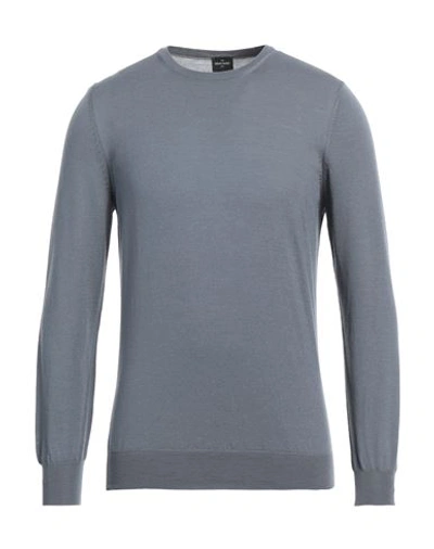Shop Gran Sasso Man Sweater Grey Size 46 Virgin Wool In Blue