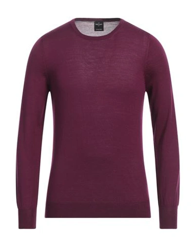 Shop Gran Sasso Man Sweater Deep Purple Size 46 Virgin Wool