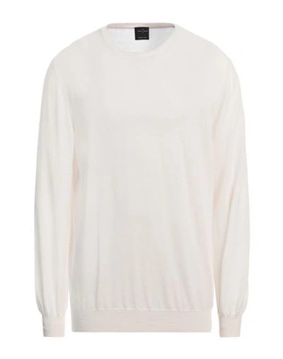 Gran Sasso Man Sweater Ivory Size 46 Virgin Wool In White