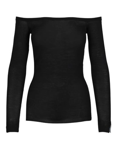 Shop Stella Mccartney Boat-neck Knit Top Woman Sweater Black Size 10-12 Virgin Wool