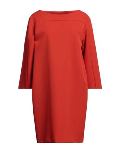 Shop Altea Woman Midi Dress Rust Size 4 Polyester, Elastane In Red