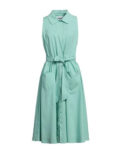 Shop Moschino Woman Midi Dress Light Green Size 14 Cotton, Elastane